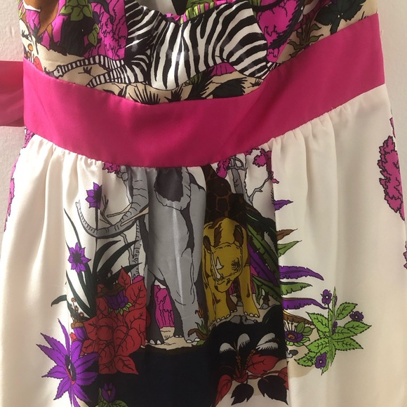 Tibi Halterneck Wrap Silk Collared Dress Animal Print With Pockets Size 2 - Picture 10 of 11